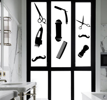 理发师图标窗口贴纸 - TenStickers