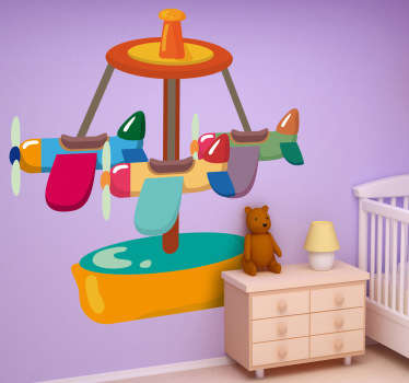 飞机旋转木马的孩子们贴纸 - TenStickers