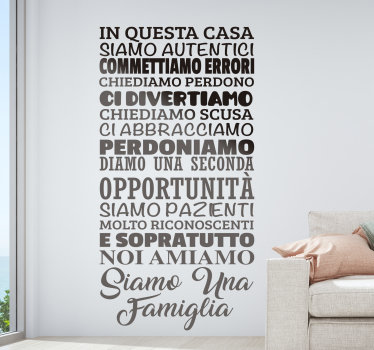 Adesivo murali frasi per casa sulla famiglia - TenStickers