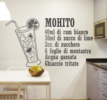 Adesivo cocktail mojito ricetta - TenStickers