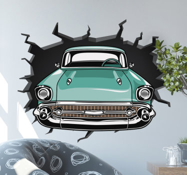 Car through Berlin wall vehicle sticker - TenStickers