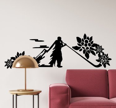 Traditioneller wandaufkleber des alphorns - TenStickers