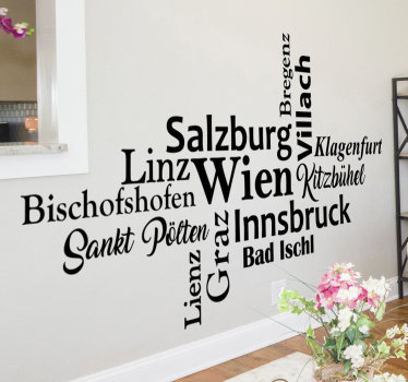 österreich städte wandaufkleber - TenStickers