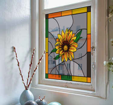 Kaunis auringonkukka ikkunatarra - Tenstickers
