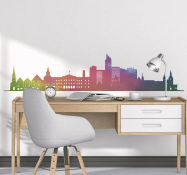 Silhuett av oslo skyline silhuett klistremerke - Tenstickers