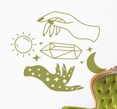 Celestial Hand Motif character sticker - TenStickers