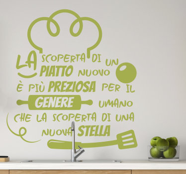 Frase adesiva per cucina citazione famosa - TenStickers
