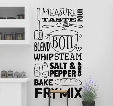 Cooking Conversion home text wall sticker - TenStickers