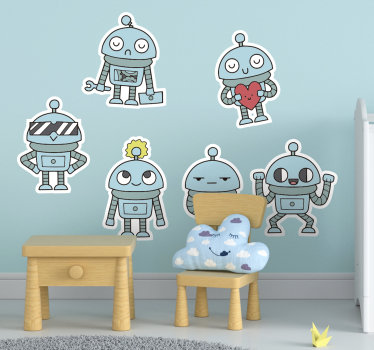 Vinilo de robots para dormitorio infantil - TenVinilo