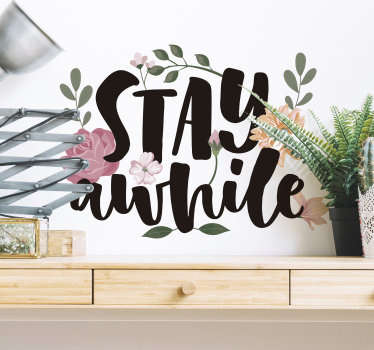 Stay A while plant wall sticker - TenStickers