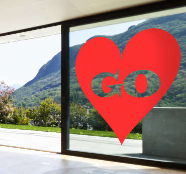 Sticker vitrine coeur go - TenStickers