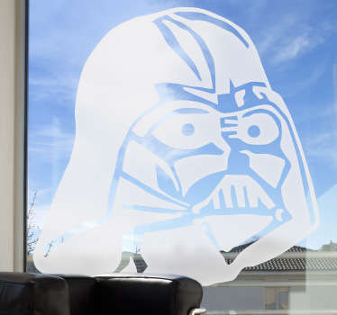Adhesivo para decoración de cristaleras con uno de los protagonistas de la famosa trilogía de la saga Star Wars: Darth Vader.