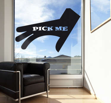 Pick me Hand Aufkleber - TenStickers