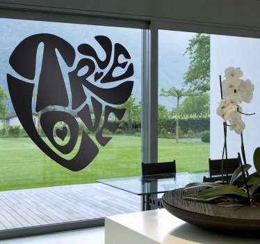Sticker vitrine coeur true love - TenStickers