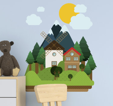 Vinilo naturaleza encantadora escena rústica - TenVinilo