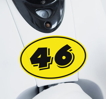 Sticker moto jaune et noir chiffre personnalisable - TenStickers
