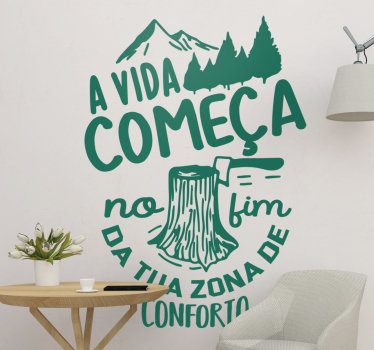 Autocolante decorativo motivacional Onde a vida começa - TenStickers