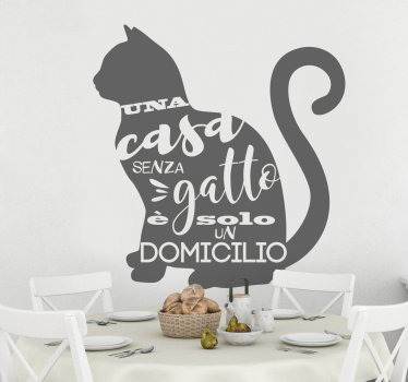 Adesivo da parete con frase sul gatto - TenStickers