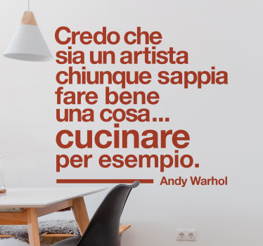 Adesivo da cucina con citazione di andy warhol - TenStickers