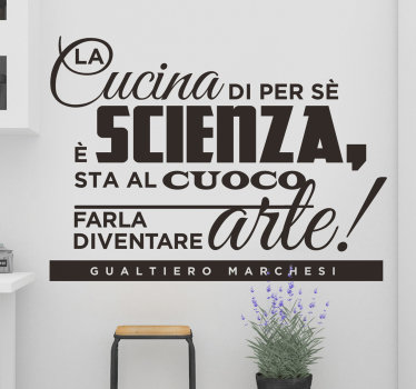 Adesivo cucina citazione di Gualtiero Marchesi - TenStickers