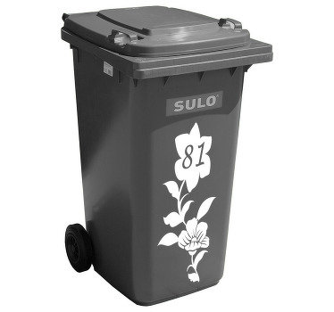 Bloem met huisnummer zelfklevende sticker - TenStickers