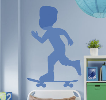 Sziluett korcsolyázó futó matrica - TenStickers