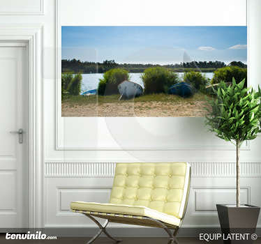 A wall sticker from photographer, Latent Estudi. A beautiful view in a sunny day ready to go on a little trip by boat.
