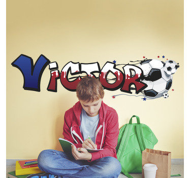 Fotbal personalizovaný míč ilustrace nálepka - TenStickers