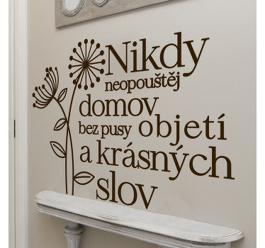 Nikdy neopouštějte domov s texturou nálepky pampelišky - TenStickers