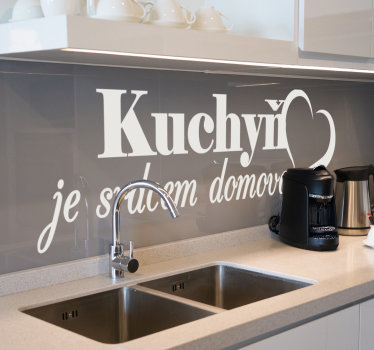 Kuchyně je srdcem nálepky domácího textu - TenStickers