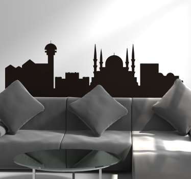 Ankara manzarası manzarası siluet çıkartması - TenStickers