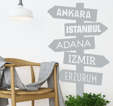 Türk şehirleri duvar sticker - TenStickers