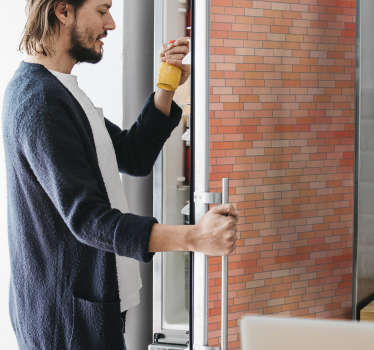 Brick texture fridge decal - TenStickers