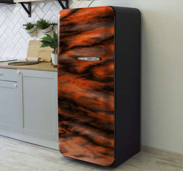 Sticker frigo effet marbre dégradé de couleurs chaudes - TenStickers