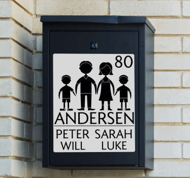 Postkasse tilpasses to sønner tekstdekor - Tenstickers