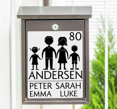 Postkasse tilpasses hjemmetekst veggoverføringsbilde - Tenstickers