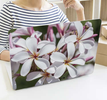 Autocolante floral para PC Flores brancas - TenStickers