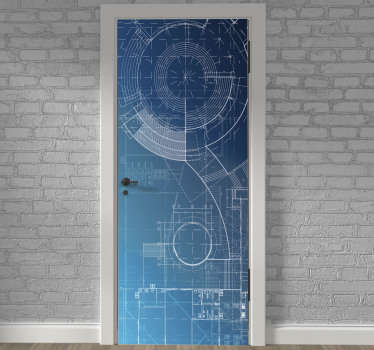 Blueprint door vinyl sticker - TenStickers