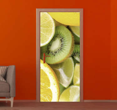 Nalepka na vratih kivija, limone in pomaranče - TenStickers