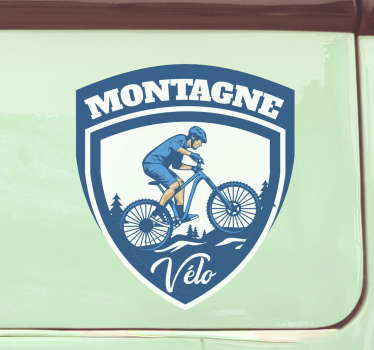 Sticker voiture Cycliste montagne - TenStickers