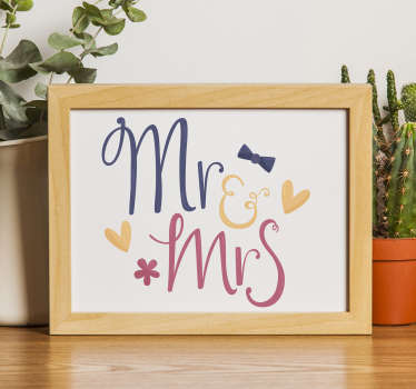 Vinilo decorativo boda nombres matrimonio - TenVinilo