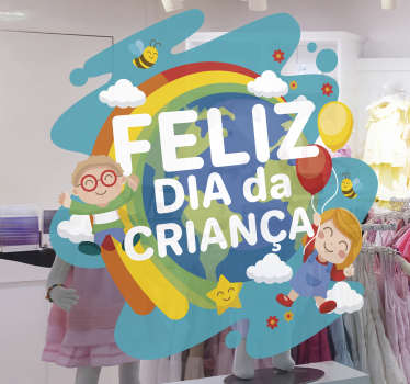 Vinil texto Dia das crianças oferece estrelas - TenStickers
