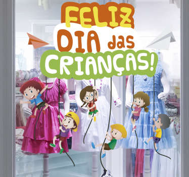 Autocolante para montras Feliz Dia das Crianças - TenStickers