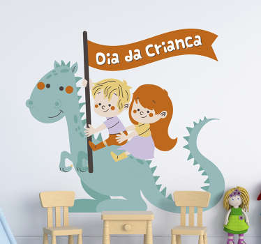 Vinil decorativo Dinossauro Dia das criança - TenStickers