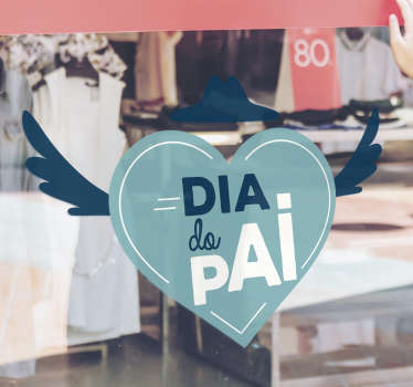 Vinil festividade Feliz dia dos pais coração - TenStickers