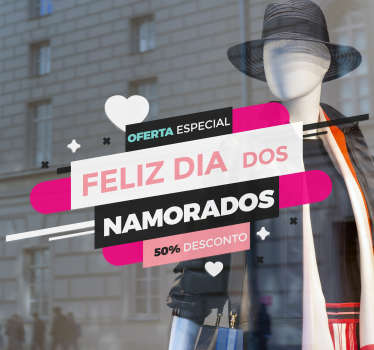 Vinil decorativo para montras Oferta Dia dos Namorados - TenStickers