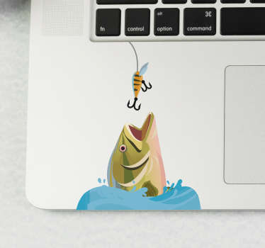 Adesivo per laptop pesca con l'amo cattura - TenStickers