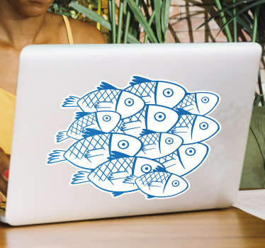 Fish laptop vinyl sticker - TenStickers