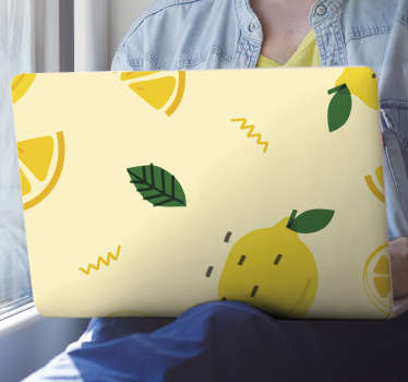 Lemon Pattern Print laptop skin - TenStickers