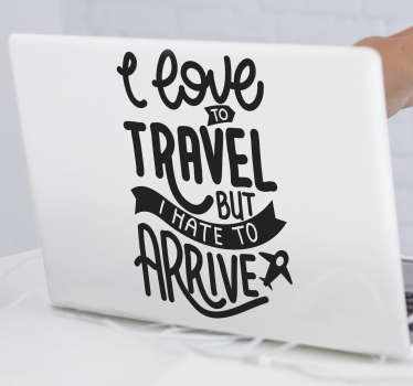 I LOVE TO TRAVEL laptop sticker - TenStickers